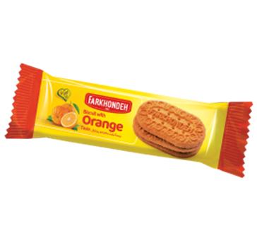 شرکت پخش مروارید زرین پارس MZP بیسکویت ۳۲ گرمی فرخنده با طعم پرتقال