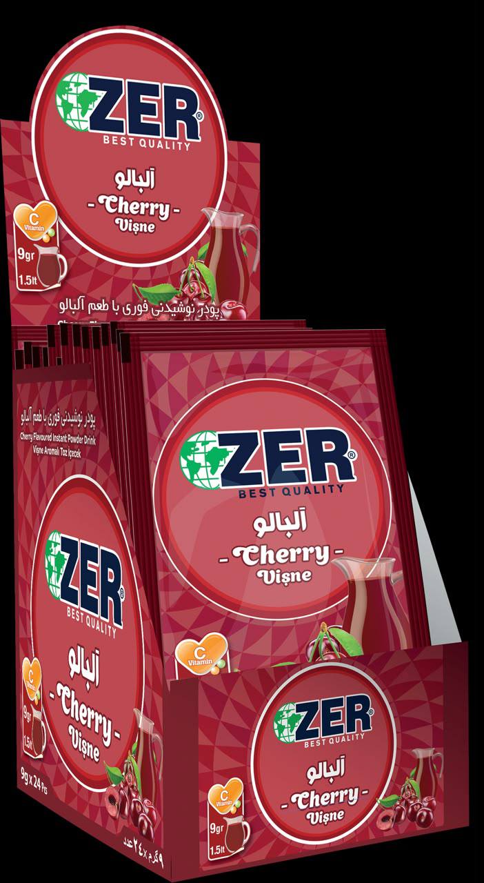 پودر شربت 9 گرمي آلبالو 24 عددي - ZER