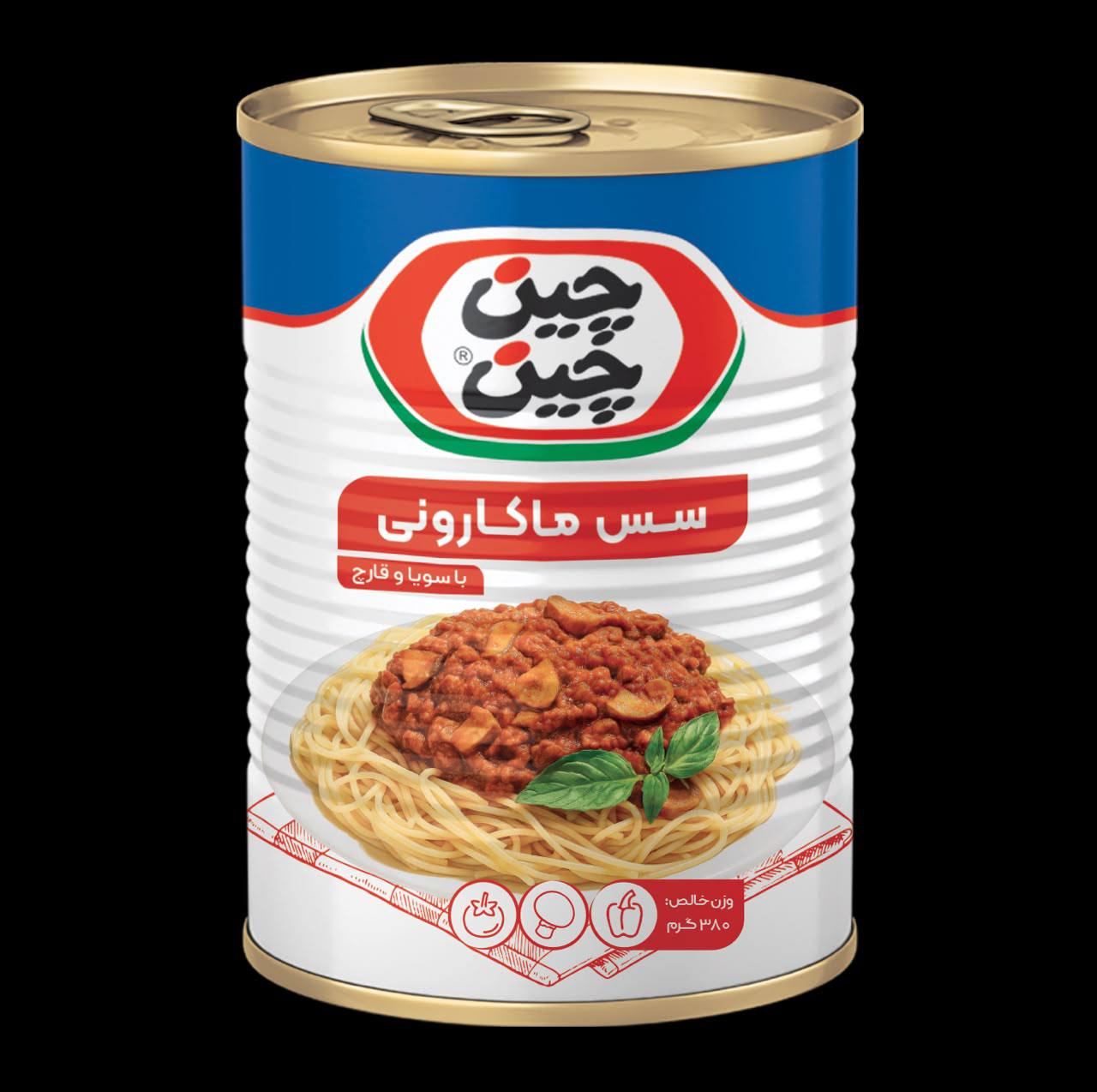 كنسرو مايه ماكاروني 380 گرمي 12 عددي - چين چين