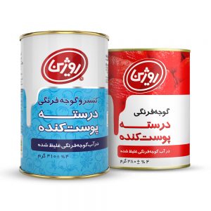 کنسرو گوجه فرنگي درسته پوست کنده (پيل) 410 گرمي 12ع - روژين 